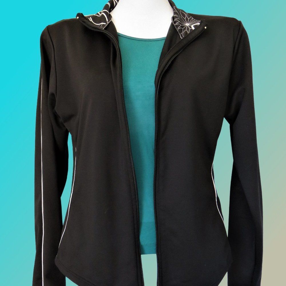 Black Jacket Activewear Yoga Front Zip Jogging Tennis Casual......126